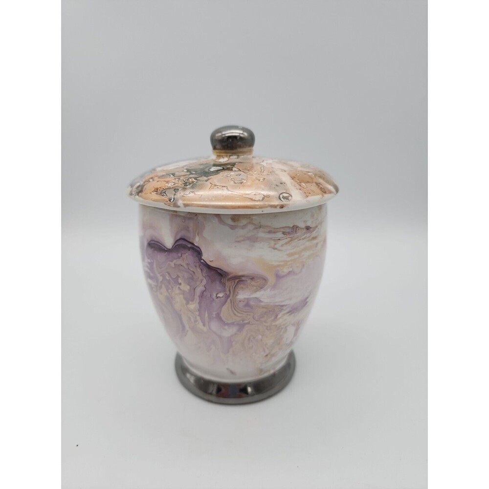 Steven Rhoades California Covered Dish Iridescent Swirled Pattern Vanity Dish